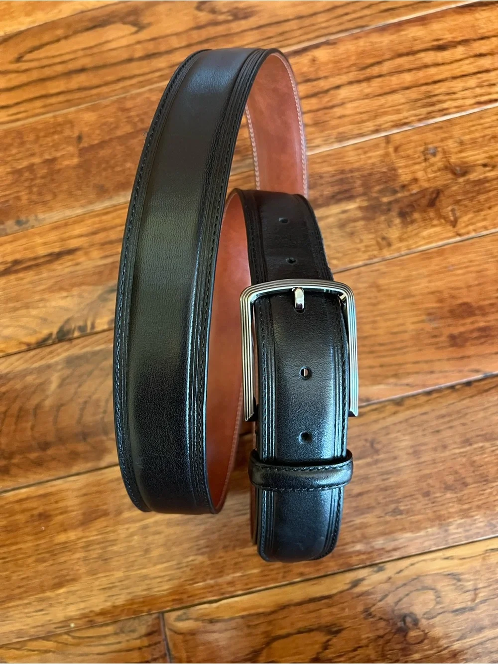 Bosca Men's Belt Old Leather Italia Sorrento Black Size 44/110